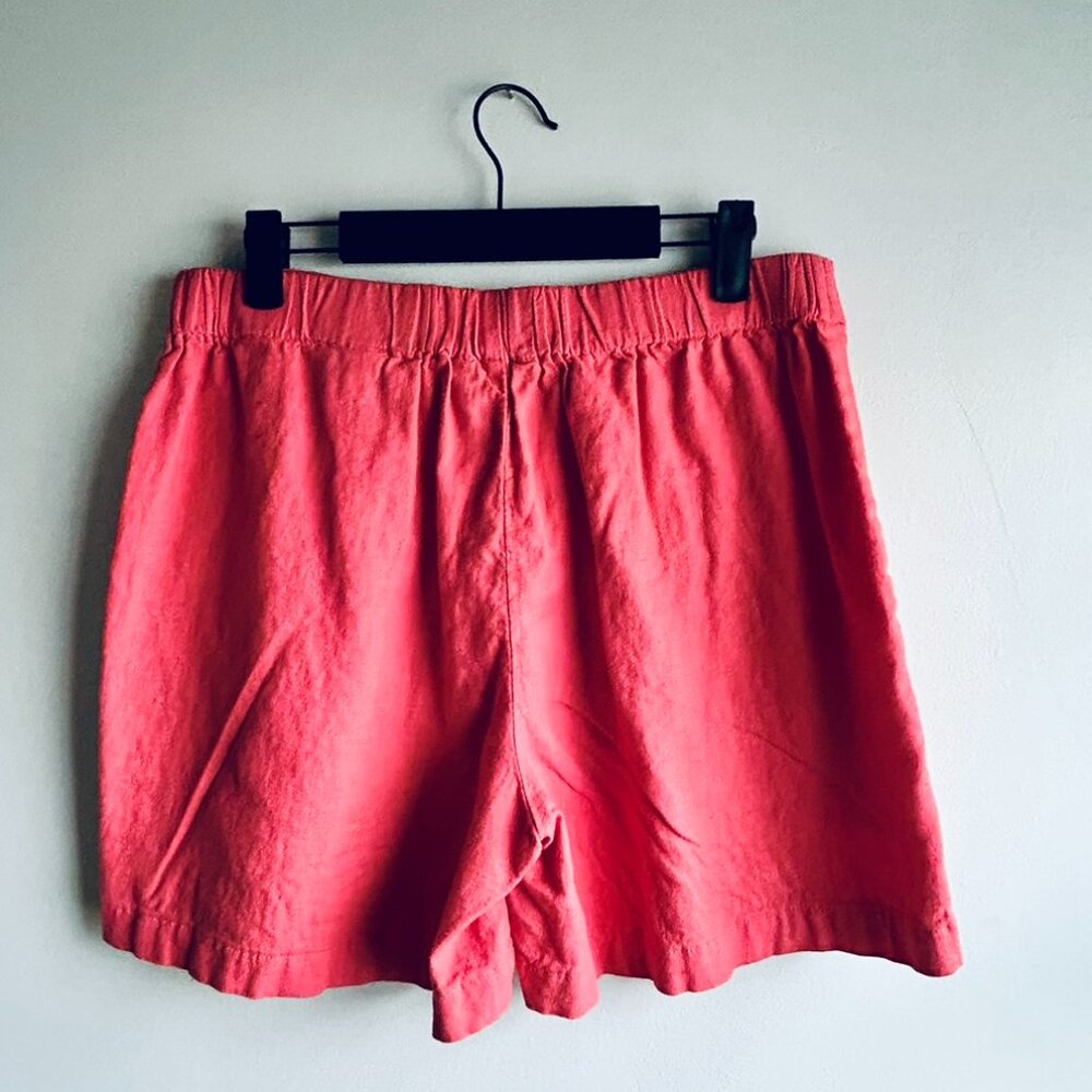 Banana Republic Factory High Waisted Linen Shorts in Bold Melon Size M - Picture 2 of 4